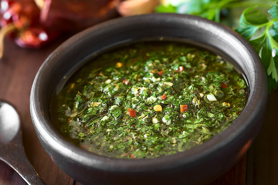 Chimichurri with Kalo Fritters