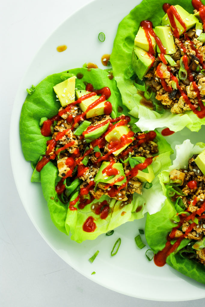 Tofu Mushroom Lettuce Wraps