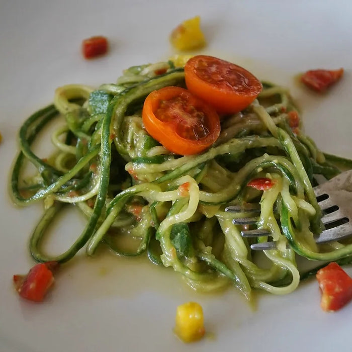 Cucumber Noodles With Avocado Pepper Sauce