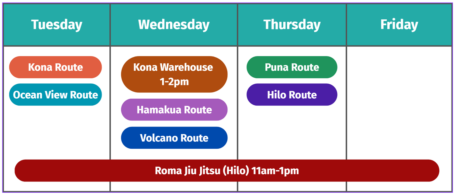 Pickup Locations Every Week